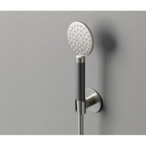 Hotbath Cobber M444 ronde handdouche met wandsteun en doucheslang 150cm messing geborsteld M444BB