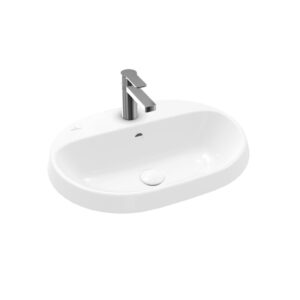 Villeroy & Boch Architectura inbouwwastafel 60x45x17cm Ovaal 1 kraangat met overloopgat Wit Alpin glans Ceramic 5A666001