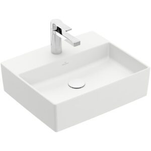 Villeroy & Boch Memento 2.0 Opzet Wastafel - 49.8x42cm - zonder overloop - ceramic+ - stone white 4A0751RW