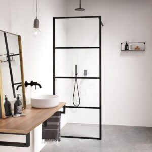 Sealskin Soho inloopdouche type A3 90x210cm zwart-helder glas CKBA30906195100