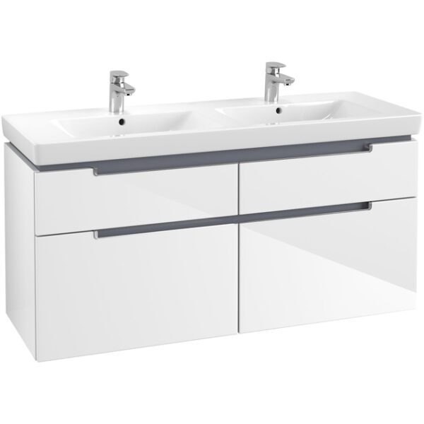 Villeroy & Boch Subway 2.0 wastafelonderkast 128.7x59x44.9cm glossy white A91710DH