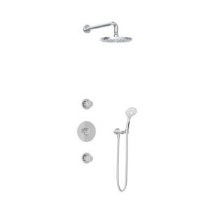 Hotbath Buddy IBS1 Regendoucheset - 2 stopkranen - 35cm wandarm - 20cm ronde hoofddouche - 3 standen handdouche - chroom IBS1CR1