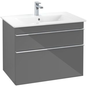 Villeroy & Boch Venticello wastafelonderkast - 75.3x59cm - 2x lade glossy grey a92501fp